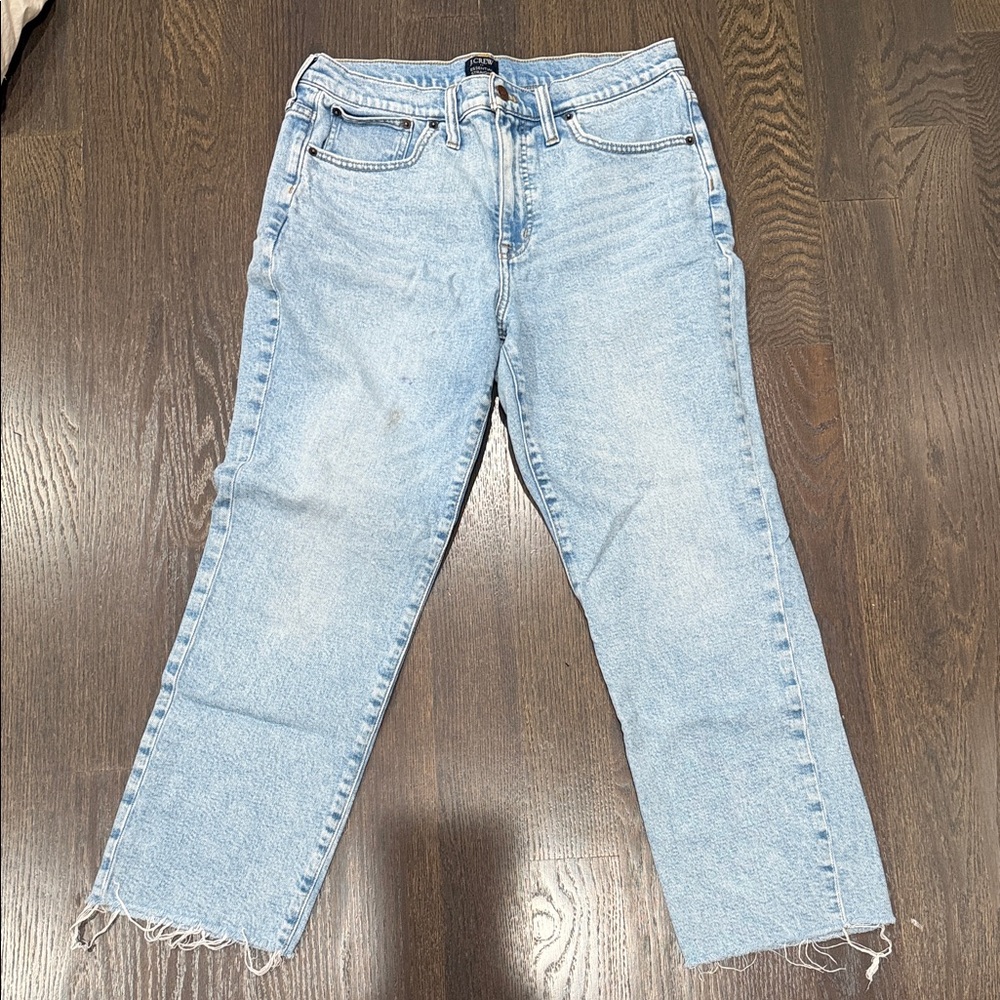 J. Crew Light Wash High-Rise Straight Jeans
